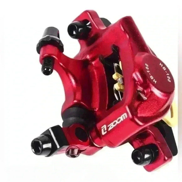 ZOOM XTECH HB100 Line Pulling Hydraulic Bike Disc Brake Calipers Front Red - Picture 10 of 11
